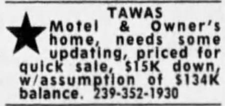 Tawas Motel (Tawas Inn) - 2004 Classified Ad Listed For Sale